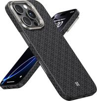 BENKS "iPhone 16 Pro" dėklas 6,3 colio, suderinamas su "MagSafe", "ArmorAir ArmorGrid" itin lengvas mobiliojo telefono dėklas be dėklo, išaustas iš aramido pluošto, minimalistinis, juodos spalvos