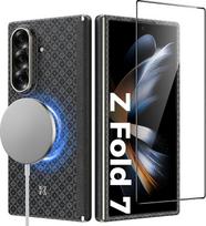 BENKS ArmorAir ArmorGrid 3-in-1 dėklas "Samsung Galaxy Z Fold 7" su grūdintu stiklu, lankstų apsaugos dėklas mobiliajam telefonui "Z Fold7", itin plonas magnetinis apsauginis dėklas, pagamintas iš kevlarinio aramido pluošto ir kompiuterio