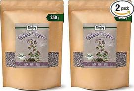 Biojoy BIO-Wilder Oregano (250 g), getrocknet und geschnitten, idealus kaip Tee oder Gewürz (Origanum vulgare subsp. vulgare) (2 pakuotės)