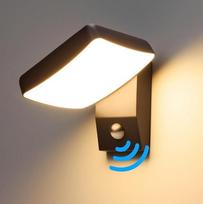 BOJIM IP65 LED lauko sieninis šviestuvas su judesio jutikliu, sieninis lauko šviestuvas, vidaus juodas sieninis šviestuvas, prieškambario, namų, terasos, laiptų apšvietimas, šilta balta šviesa, pasukamas šviestuvas, 18 W