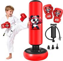 Boxsack Kinder Ninonly 130cm Standboxsack Kinder mit Boxhandschuhen Üben von Karate,Taekwondo für Jungen und Mädchen