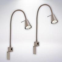 BRILONER - 2 LED skaitymo lempos su įjungimo / išjungimo jungikliu, pasukamos, daug tvirtinimo padėčių, sieninis šviestuvas, vidaus sieninis šviestuvas, lovos šviestuvas, skaitymo lemputė, naktinis šviestuvas, 40,3 cm, matinis nikelis