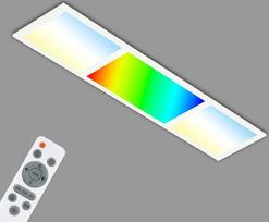 BRILONER - LED lubinis šviestuvas su nuotolinio valdymo pulteliu, paviršių galima perjungti atskirai, spalvota RGB+w šviesa, LED šviestuvas, LED lubinis šviestuvas, svetainės šviestuvas, LED skydelis, miegamojo šviestuvas, 79,5 x 24,5 x 6