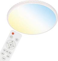 BRILONER - LED lubų šviestuvas su nuotolinio valdymo pulteliu, "Žvaigždėtas dangus", reguliuojamas nuo šiltai baltos iki šaltai baltos spalvos, LED šviestuvas, lubų šviestuvas, svetainės šviestuvas, miegamojo šviestuvas, virtuvės šviestuvas, 60 x 8,2 cm,