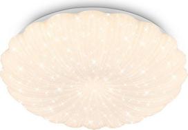 BRILONER - LED lubų šviestuvas su žvaigždėtu dangumi, šilta balta šviesa, banguotas kraštas, LED šviestuvas, lubų šviestuvas, svetainės šviestuvas, lubų šviestuvas miegamajame, virtuvės šviestuvas, 38,5 x 8,5 cm, baltas