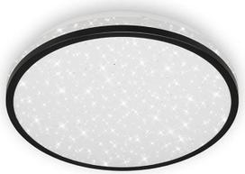 BRILONER Leuchten 3403-015 LED lubų šviestuvas, vonios kambario šviestuvas su žvaigždžių dekoracija, IP44, 12 W, 1200 liumenų, 4000 kelvinų, baltas/juodas, 280 x 70 mm (DxH), baltas/juodas