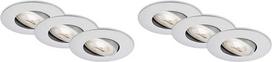 BRILONER Leuchten 7048-034 LED įleidžiami šviestuvai, 3 vnt., reguliuojamo apšvietimo lubų šviestuvai, pasukamas LED modulis, po 5 W, 460 liumenų, 3000 kelvinų, IP23, matinis chromas, 90 x 24 mm (DxH), 2 vnt.