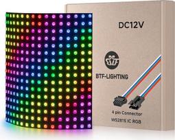 BTF-LIGHTING WS2815 RGB LED matricos plokštė 16 x 16 256 pikselių Individualiai adresuojamas dvigubas signalas programuojamas DC12V lankstus PCB SP107E K-1000C ir kt. valdikliui Nuotraukos Vaizdo įrašai