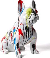 Buldogo statula Figūros Šiuolaikinė skulptūra Dekoras Gyvūnų dovana Menas Gyvenamasis kambarys Menas Poliresinas Ornamentas 31 cm