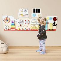 Cateam Sensory Wall Panel for Children - 16-in-1 Montessori medinė veiklos lenta | Motorinių įgūdžių žaislas mažyliams ir ikimokyklinio amžiaus vaikams | Veiklos sienų lentos švietimui ir ankstyvajam ugdymui