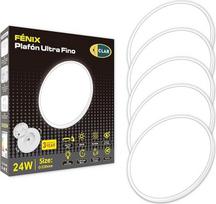 CLAR - lubų šviestuvas svetainei ir miegamajam, LED lubų šviestuvas, apvalus, plokščias, 4000 K neutralios baltos spalvos, 24 W (5 vnt.)