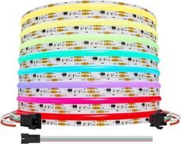COB LED juosta - DC5V išmanioji WS2811 RGB COB LED juosta 5 m, 720LED/M 40IC/M 3660LED, didelio tankio vienodų spalvų lemputės, lanksti juosta "pasidaryk pats" projektams (be adapterio ar valdiklio)