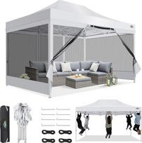 COBIZI pavėsinė 3 x 4,5, sulankstoma pavėsinė 3 x 4,5 cm, atspari vandeniui, stabili, sulankstoma nuo UV spindulių apsaugota pavėsinė su tinklinėmis šoninėmis sienelėmis, pavėsinė stovyklavimo renginiams, vakarėlių palapinė, sodo palapinė su krepšiu (3 x