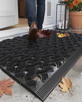 COLOR&GEOMETRY Zero Odour TPE Doormat Outdoor Heavy Duty Entrance Door Mat, ekologiškas, be priežiūros, neslystantis purvo gaudyklės kilimėlis priekinėms durims, kiemui, garažui, 43 x 75 cm, juodas