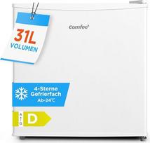 COMFEE RCU40WH3EU(E) 31L mini šaldiklis (-24 ℃) su inverteriniu kompresoriumi, D energijos vartojimo efektyvumas, 4 žvaigždučių šaldymo galia, tylus 39 dB, kompaktiškas stalinis šaldiklis biurui, virtuvei, studentų namams
