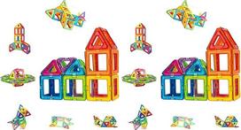 CONDIS Magnetinės statybinės kaladėlės, 42 dalys, magnetinis žaidimas STEM magnetinės statybinės kaladėlės, kūrybinis edukacinis žaislas Montessori žaislams, ikimokyklinis mokymasis berniukams ir mergaitėms nuo 3 metų (2 vnt.)