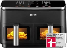 COSORI oro keptuvė su 2 kameromis, "8-in-1" dviejų zonų XXL 8,5 l, turi dviejų kamerų dizainą su stebėjimo langais subalansuotiems patiekalams; yra 50 receptų, taupo energiją ir tinka 1-5 žmonėms