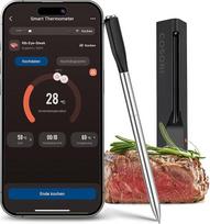 COSORI Pirmasis išmanusis mėsos termometras, belaidis grilio termometras "Bluetooth", puikiai tinka karšto oro keptuvei, kepimo termometras virtuvei ir griliui, galima plauti indaplovėje, juodas