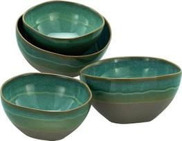 Creatable, 19679, Bazalto dubenys "Olive Series", 4 dalių indų rinkinys 4 asmenims, akmens masės dubenų rinkinys, tinkamas plauti indaplovėje ir mikrobangų krosnelėje, pagamintas Europoje