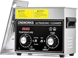 CREWORKS ultragarsinis valymo įrenginys Nerūdijančio plieno 3,2 l ultragarsinis valytuvas 120 W su šildymo laikmačiu "Degas" ir "Soft" režimu dantų protezams Papuošalai Akiniai Laikrodžiai Akiniai Ultragarsinis valymo įrenginys su mygtukais