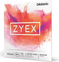 D'Addario Zyex Silver D 4/4 skalės vidutinio įtempimo smuiko stygų rinkinys