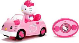 Dickie 7/253244000 Toys Hello Kitty konvertuojamas IRC automobilis, RC transporto priemonė, nuotoliniu būdu valdomas automobilis su infraraudonųjų spindulių nuotolinio valdymo pulteliu, važiuoja pirmyn-atgal, važiuoja atbuline eiga, su figūrėle, 17,5 cm