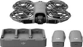 DJI Neo 2 Fly More Combo (tik dronas), paleidimas ir nusileidimas delnu, valdymas gestais, "ActiveTrack", visakryptis kliūčių aptikimas, pradedantiesiems skirtas dronas, 3 baterijos