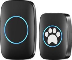 DONGKER Pets belaidis dresavimo skambutis, belaidis šuns / katės skambutis, IP44 vandeniui atsparus durų skambutis su 60 melodijų ir 5 reguliuojamo garsumo lygiais šunims ir katėms