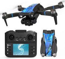 Dronas su 4K kamera Mini dronas su LCD nuotolinio valdymo pulteliu 3D ratai Įkraunamas LCD nuotolinio valdymo pultas 3 greičių nustatymai RC kvadrokopteris sulankstomas pradedantiesiems M18LCD