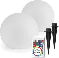 EASYmaxx LED saulės šviesos kamuolys 20 cm | 2 x saulės žibintai - atmosferinis spalvų keitimas, gražūs šviesos efektai lauke ir lauke | Saulės šviesos, įskaitant nuotolinio valdymo pultą | Saulės šviesos LED + 5 šviesos režimai