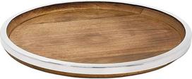EDZARD Cincinnati Mango medžio ir nerūdijančio plieno serviravimo padėklas, kurio skersmuo 40 cm