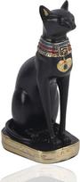 Egipto katės statula, juodo aukso Egipto katės statula, didelė juoda Egipto katė deivė Bastet statula Egipto katės statula iš dervos (A5-YX260840 vidutinis dydis)