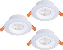 EGLO 3 LED įleidžiamųjų prožektorių rinkinys, "Calonge RGB" lubų prožektorius, plokščias, su nuotolinio valdymo pulteliu, reguliuojamas apšvietimas, baltos spalvos plastikas, keičia spalvą, šilta balta / šalta balta, skersmuo 9,8 cm