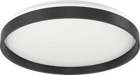 EGLO connect.z Išmanusis namų LED lubų šviestuvas Moschettino-Z, ZigBee + Matter su nuotolinio valdymo pultu, programėle ir valdymu balsu Alexa, šiltai balta / šaltai balta, RGB, reguliuojamas lubų šviestuvas, juoda / balta, skersmuo 49,1 cm