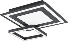 EGLO connect.z Išmanusis namų LED skydelis "Savatarila-Z", "ZigBee", programėlė ir valdymas balsu, "Alexa", reguliuojama šviesos spalva (šilta balta/šalta balta), RGB, reguliuojamas apšvietimas, metalinis lubų šviestuvas, juodas