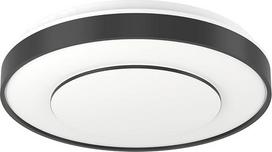 EGLO connect.z Smart Home Monteriggioni-Z ZigBee + Matte LED lubų šviestuvas su nuotolinio valdymo pulteliu, programėle ir valdymu balsu "Alexa", šilta balta/šalta balta, RGB, reguliuojamas lubų šviestuvas, juoda/balta, skersmuo 38,4 cm