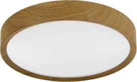 EGLO Musurita LED lubinis šviestuvas, 1 lemputės lubinis šviestuvas, svetainės šviestuvas, virtuvės šviestuvas, pagamintas iš plieno ir plastiko, prieškambario lubų šviestuvas, medžio išvaizdos, baltas, skersmuo 34 cm