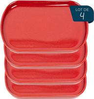 ESPRIT DE CUISINE - 4 pailgos keraminės lėkštės - elegantiškas dizainas - atsparios įbrėžimams - tvirtos ir patvarios - lengvai valomos - pagamintos Prancūzijoje - 33 cm - raudonos spalvos su taškeliais