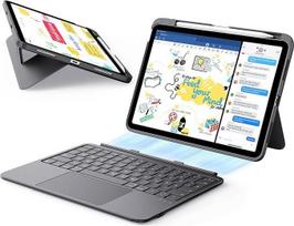 ESR "iPad Air 11" (M4/M3/M2) ir 5/4 kartos "Flex" dėklas su klaviatūra, itin lengva magnetinė nuimama klaviatūra su rašymo ir žiūrėjimo režimais, didelis tikslus takelis, tamsiai pilka spalva