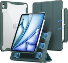 ESR magnetinis dėklas "iPad Air" 11 colių M4/M3/M2 (2026/2025/2024), "iPad Air" 5/4 kartos dėklas, 10,9 colio rašiklio laikiklis, nuimamas magnetinis dangtelis, vertikalus stovas "Rebound 360 Series", žalias