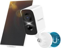 fanxiang 2K magnetinė stebėjimo kamera Lauko baterija su saulės kolektoriumi Stebėjimo kamera Lauko "WiFi", PIR asmens aptikimo sekimo judesio aptikimo signalizacija su 64GB SD kortele, prožektorius, IP65