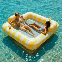 Float Joy oro čiužinys baseinas 190 x 170 cm 2 žmonėms Didelis oro čiužinys vanduo suaugusiems Pripučiamas vandens hamakas įdegio baseinas Vonios sala Plaukimo sala Baseinas Žaislas baseinas Vandens čiužinys