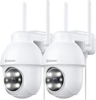 GALAYOU 2K lauko stebėjimo kamera, 360° PTZ WLAN IP kamera, skirta stebėti lauke, "WiFi" lauko kamera su spalvotu naktiniu matymu, dvipusiu garsu, IP65 atsparumas oro sąlygoms, skirta sodui, namui ar butui, Y4W-2P