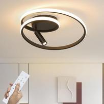 GBLY lubų šviestuvas LED lubų šviestuvas Modernus: 40 cm miegamasis Dimmable Design Ring 37 W virtuvės svetainės lempa su prožektoriumi Juodas nuotolinio valdymo pultas Virtuvės lempa namams Svetainės lempa