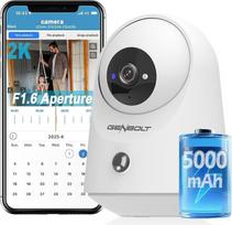 GENBOLT 2K WLAN stebėjimo kamera, vidaus baterija, belaidė, WiFi IP stebėjimo kamera su 5000 mAh akumuliatoriumi, vaizdo stebėjimo kamera su PIR, skirta naminiams gyvūnėliams, senjorams ir kūdikiams