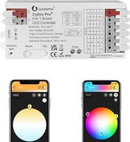 GLEDOPTO ZigBee 3.0 Pro+ 5-in-1 LED valdiklis 15A Max RGBCCT/RGBW/RGB/CCT/Dimer veikia su Alexa H*ue Tuya Smart Life programėlės valdymu (204p-5-in-1 LED valdiklis)