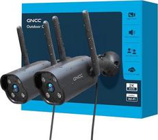 GNCC GT1PRO 2K Wi-Fi lauko kamera, IP65 vandeniui atspari, infraraudonųjų spindulių naktinis matymas, judesio aptikimas, dvipusis garsas, 24/7 stebėjimas, išmaniojo telefono programėlė, 2,4 GHz "Wi-Fi", juoda