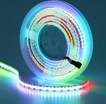 GOMING 5 V WS2812B Adresuojamas COB LED juosta 5 m 160 LED/M Lankstus baltas PCB RGB LED juosta Svajonių spalva IP20 Ne vandeniui atspari LED juosta namų vakarėliams (valdiklis ir maitinimo šaltinis neįtraukti)