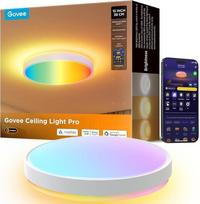 Govee Deckenlampe RGBIC 48,5W, Smart Led Deckenleuchte 4300lm Kompatibel mit Matter, Alexa & Google Assistant, Deckenlampe Led Ø38cm Lamp Dimmbar mit Hintergrundbeleleuchtung für Wohnzimmer Schlafzimmer