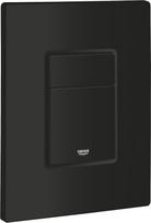 GROHE Even 389662430 tualeto dangčio plokštė (vandenį taupanti judesio plokštė, nuo pirštų atspaudų apsaugotas paviršius, 2 nuleidimai, praustuvo stūmimo plokštė), juoda